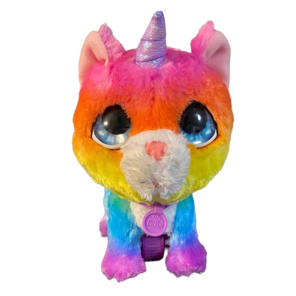 FurReal Walkalot Big Wags Unicorn Cat Kitty Kitten Rainbow Tie Dye Walking